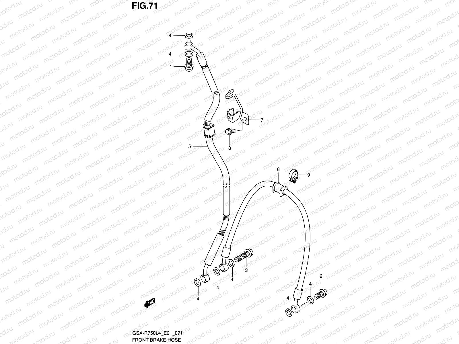 71 - FRONT BRAKE HOSE