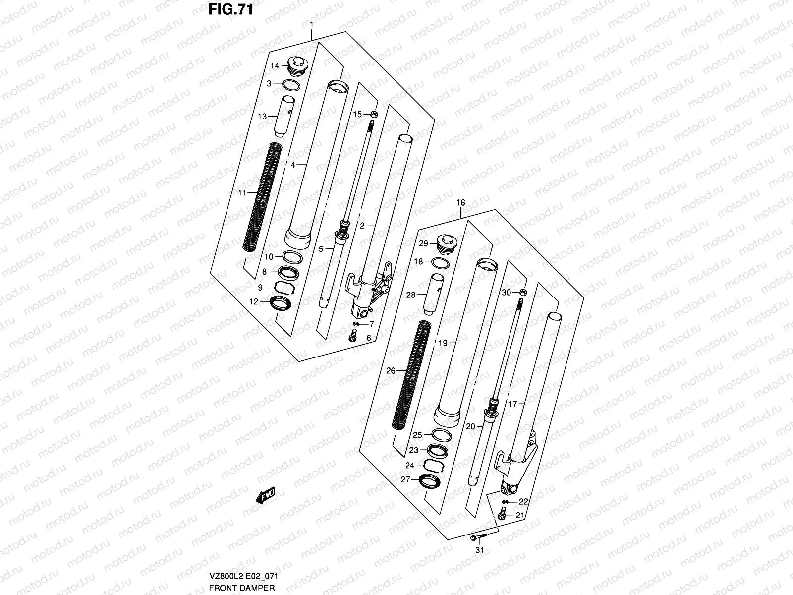 71 - FRONT DAMPER