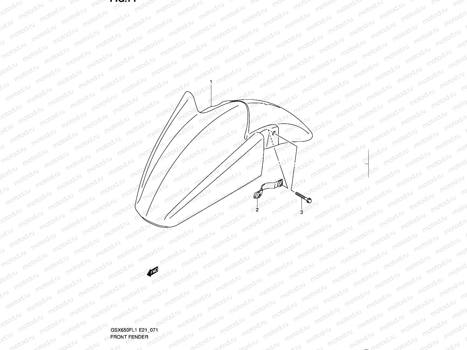 71 - FRONT FENDER (GSX650FL1 E24)