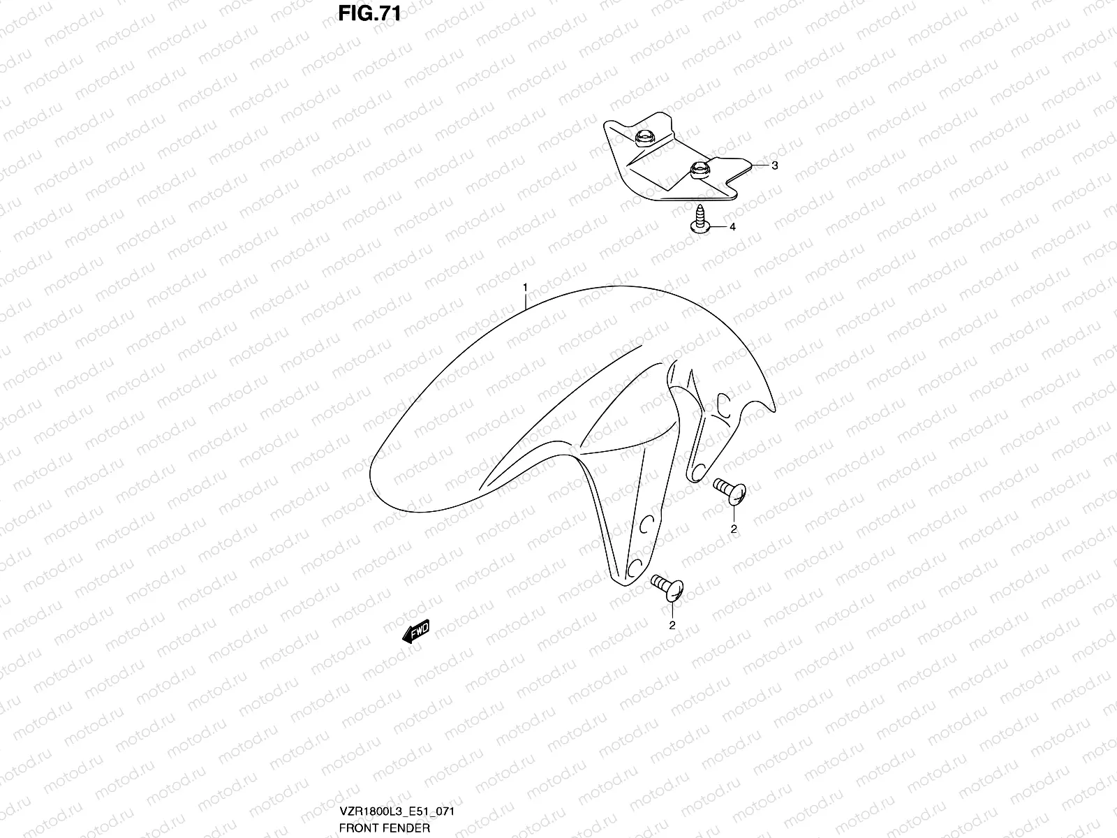 71 - FRONT FENDER (VZR1800ZL3 E51)