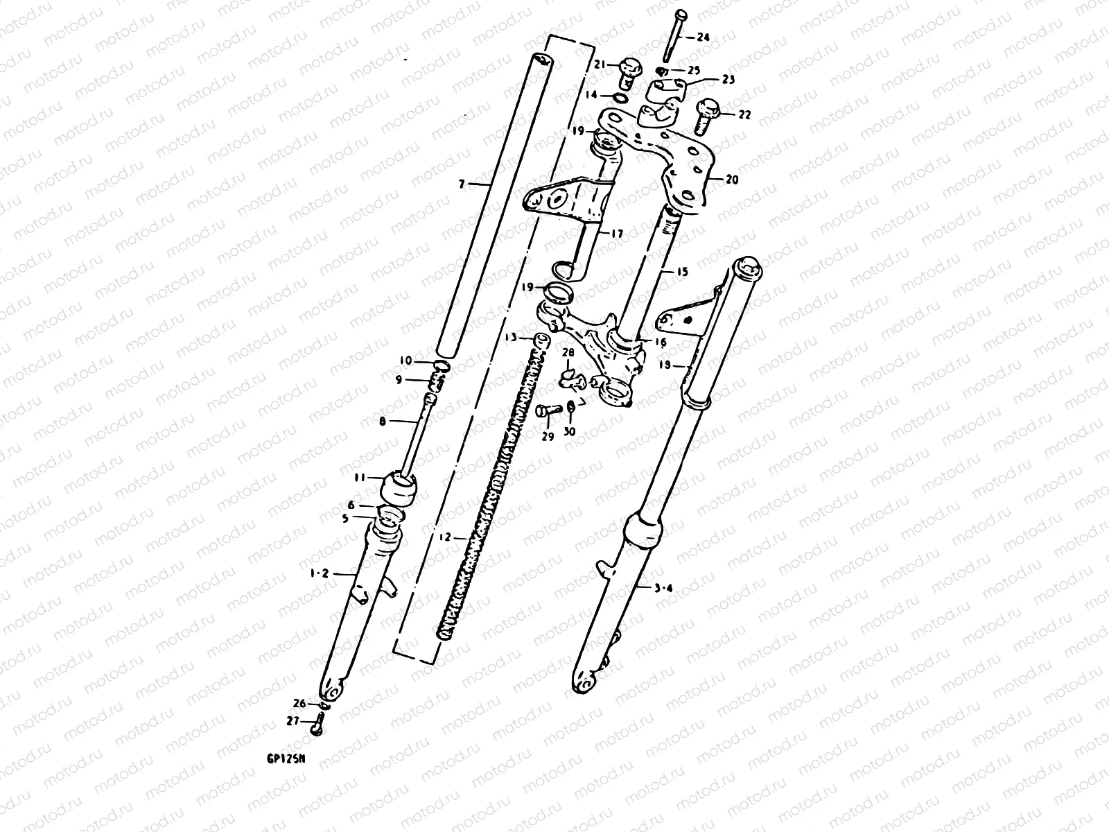 71 - FRONT FORK (KAYABA)(GP125N, GP125UN)