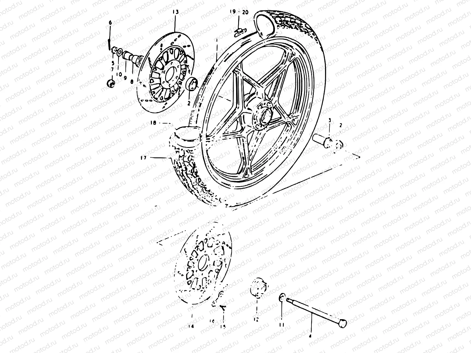 71 - FRONT WHEEL (GSX1100ET, GSX1100EX)
