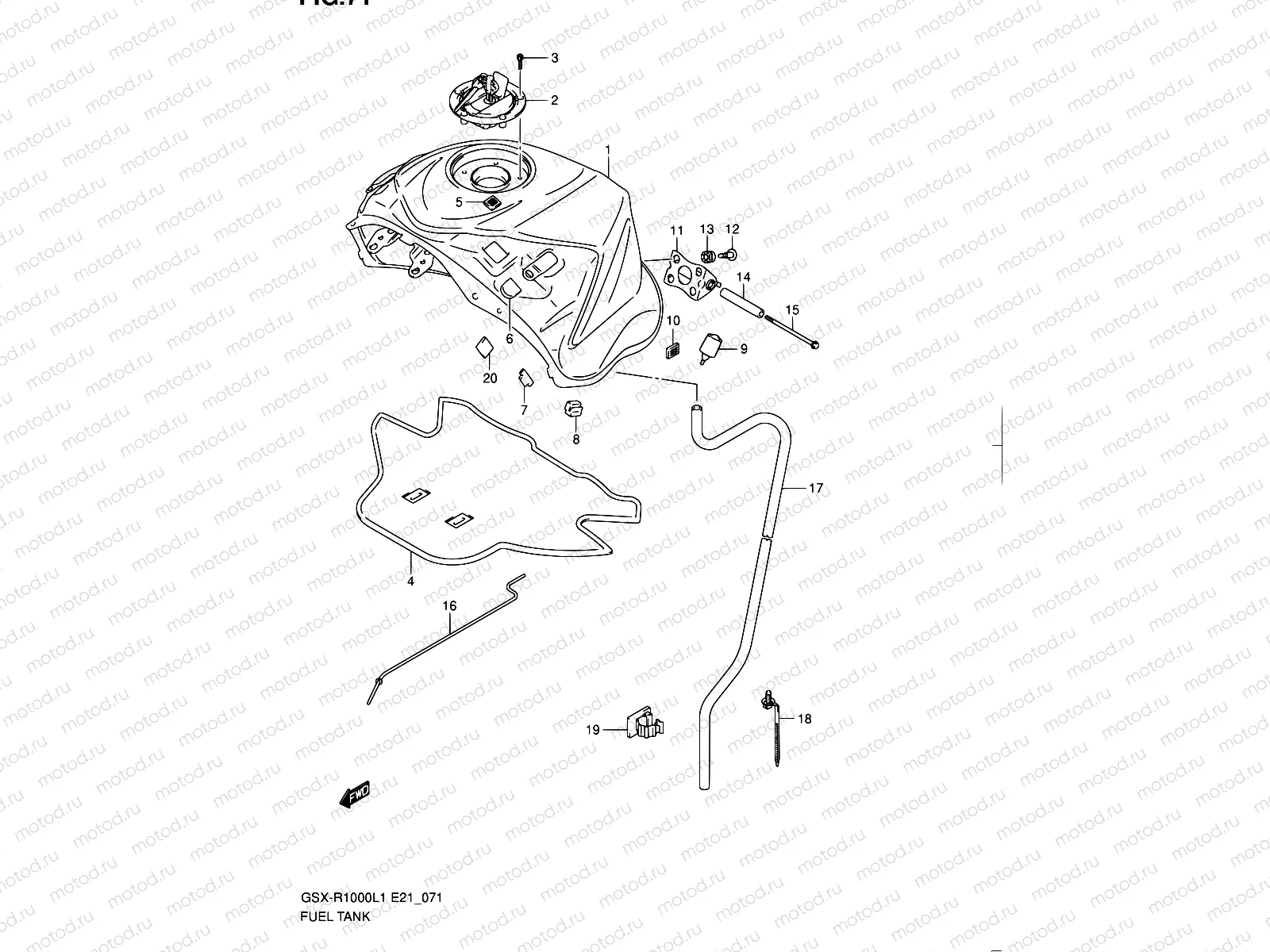 71 - FUEL TANK (GSX-R1000L1 E14)
