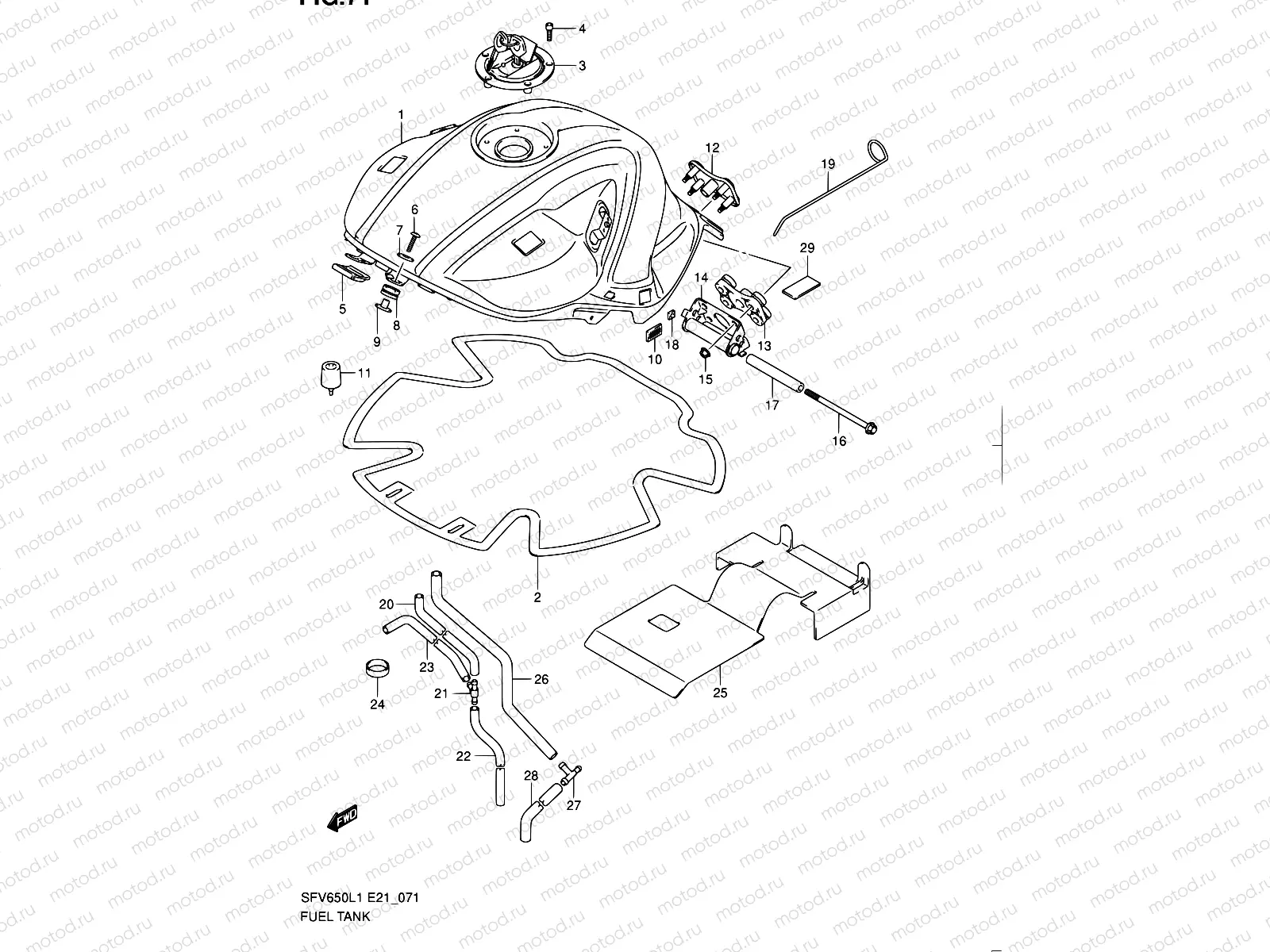 71 - FUEL TANK (SFV650UAL1 E21)