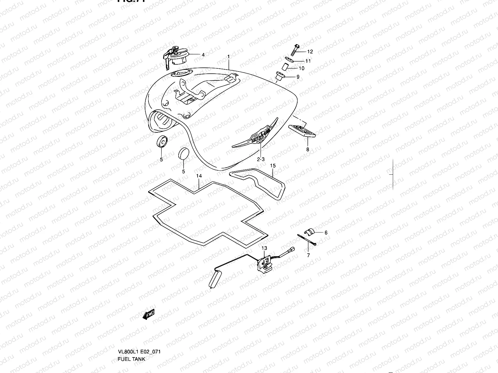 71 - FUEL TANK (VL800L1 E02)