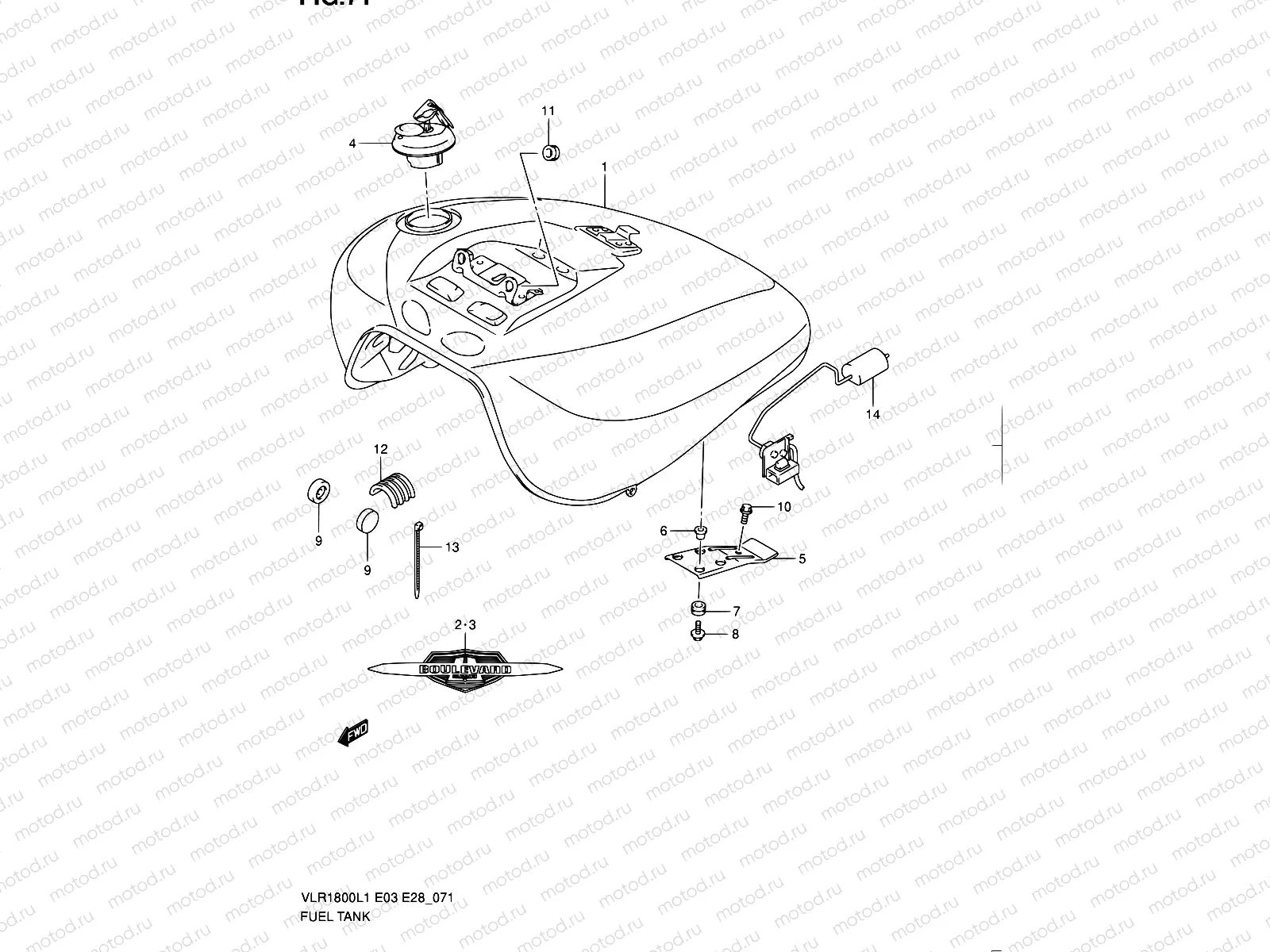 71 - FUEL TANK (VLR1800TL1 E28)