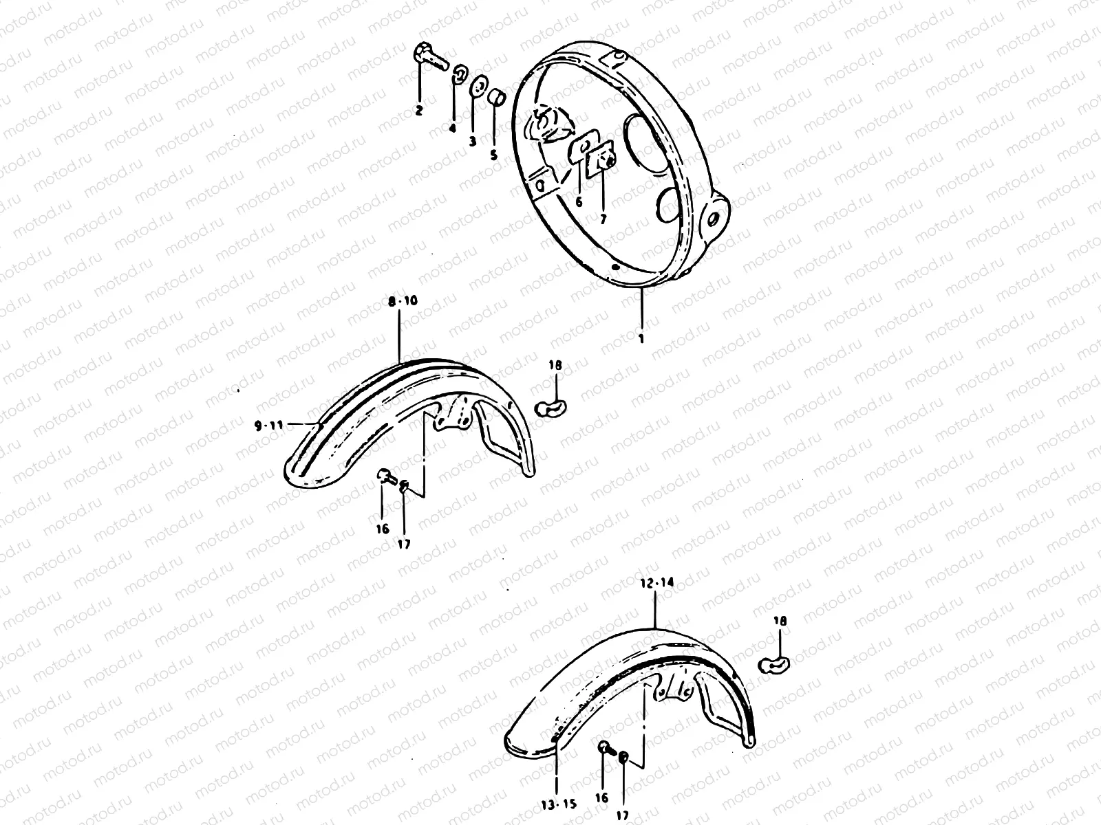 71 - HEADLAMP HOUSING - FRONT FENDER (GSX400ST, SX)
