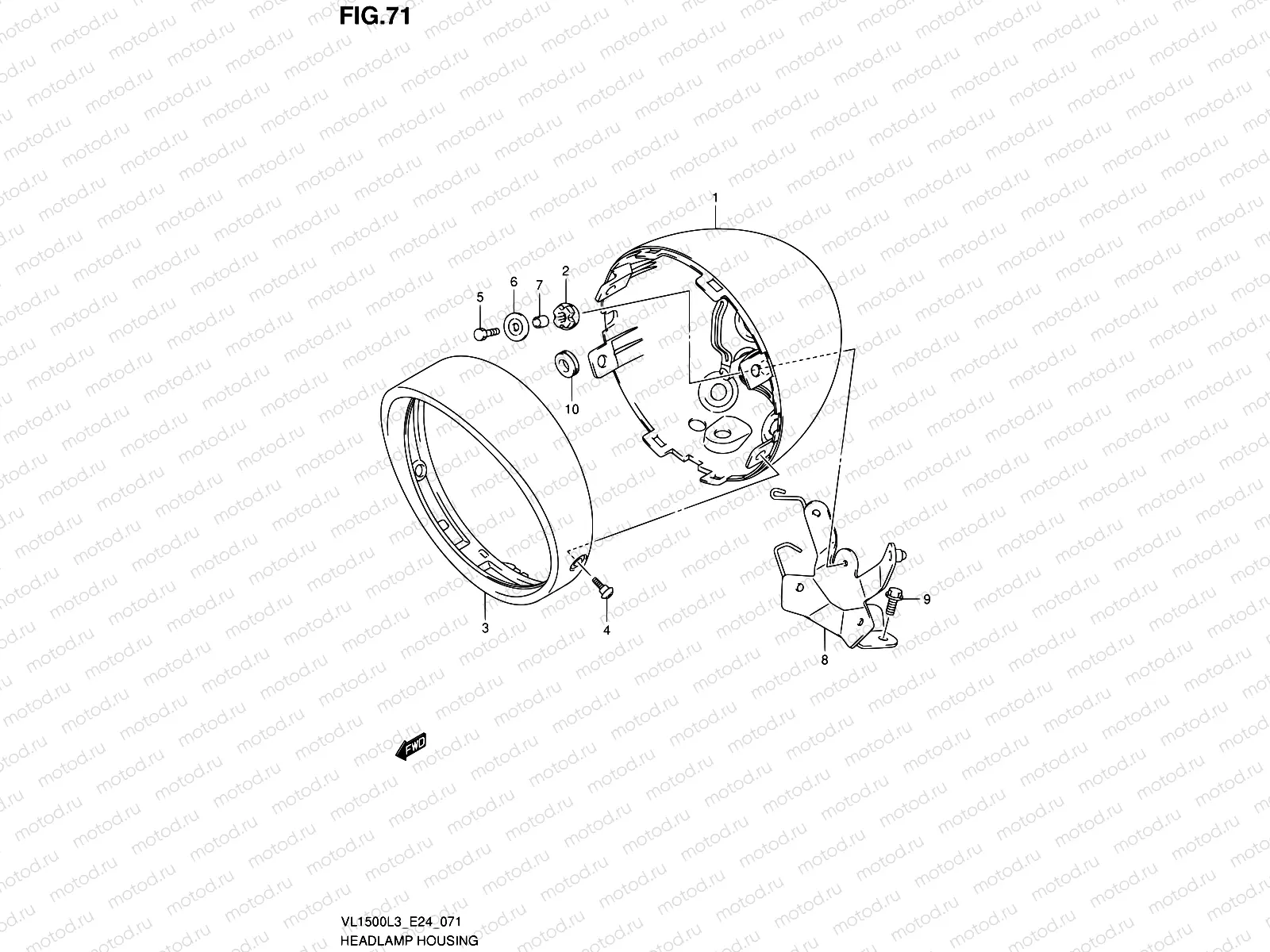 71 - HEADLAMP HOUSING (VL1500L3 E24)