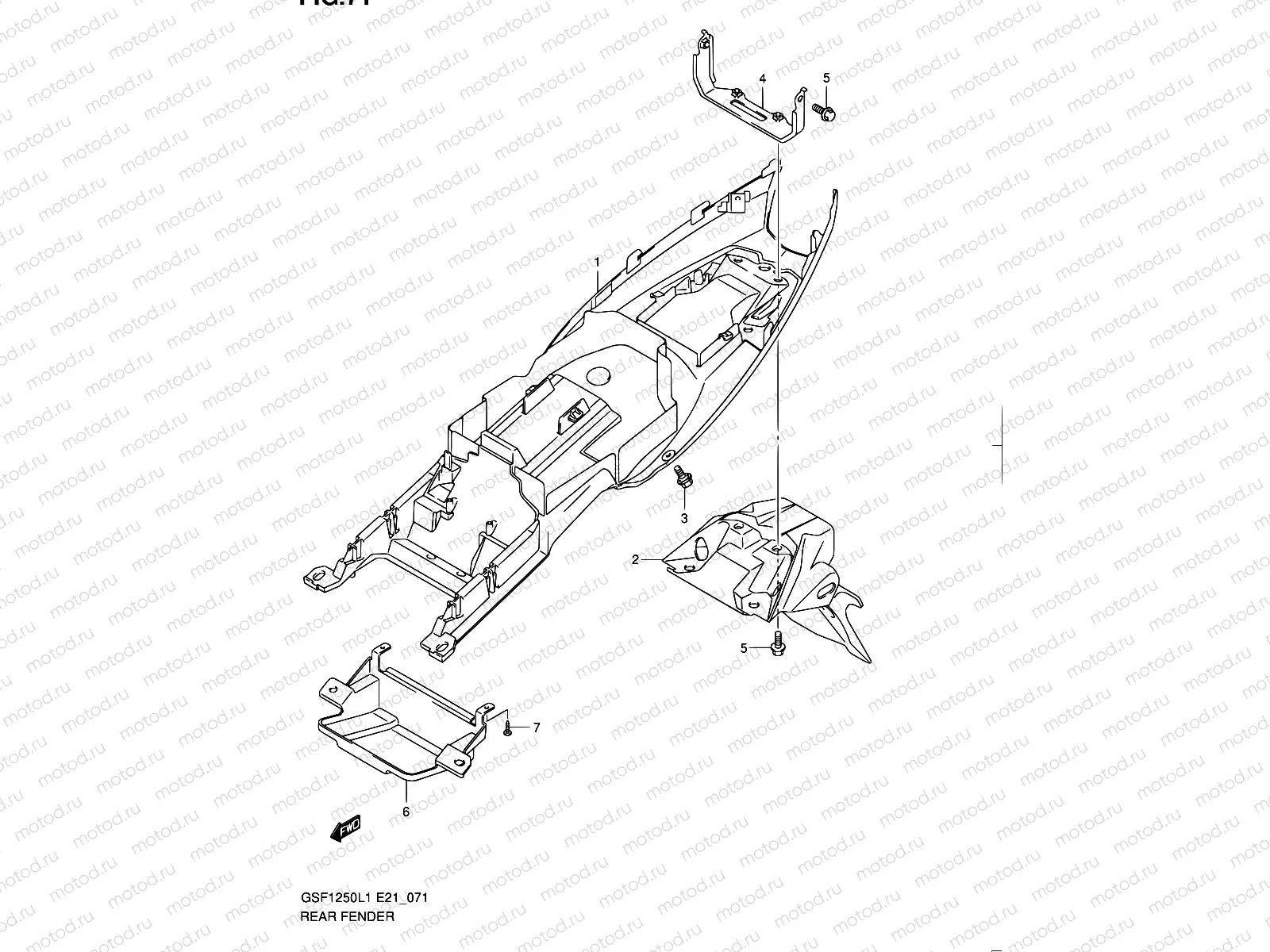 71 - REAR FENDER (GSF1250L1 E21)