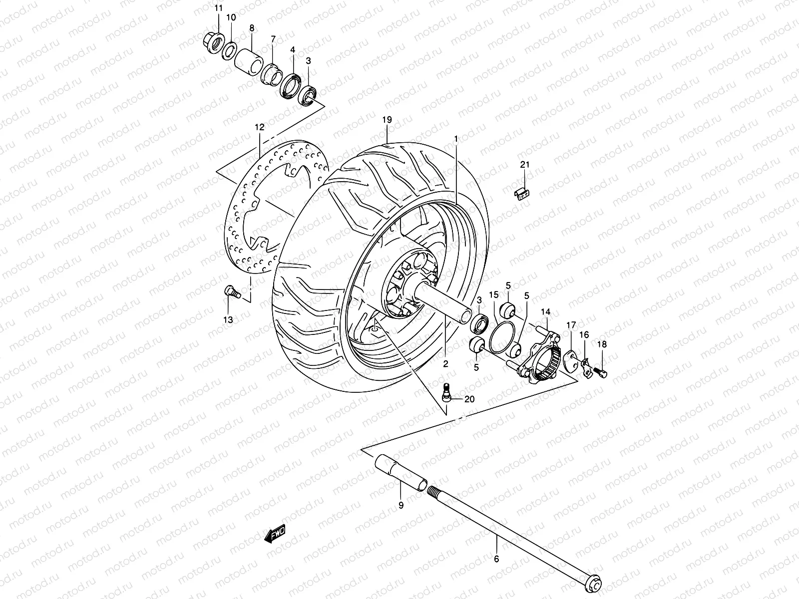 71 - REAR WHEEL (MODEL K3)