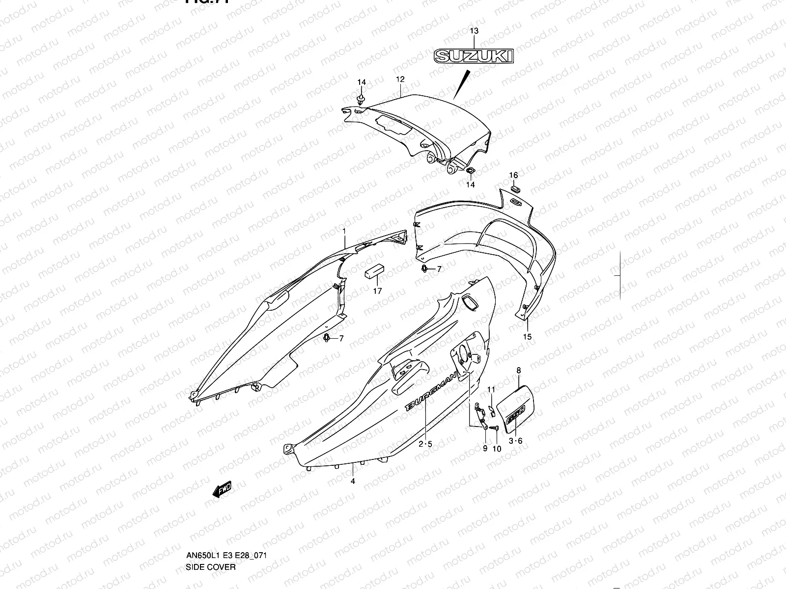 71 - SIDE COVER (AN650L1 E33)