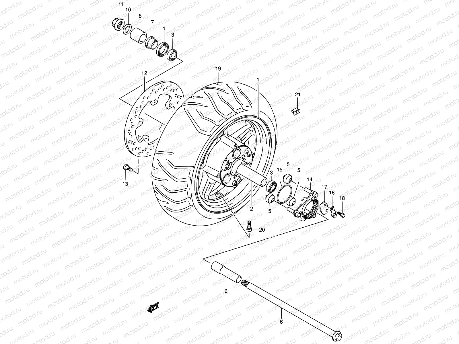 71A - REAR WHEEL (AN650K4/K5)