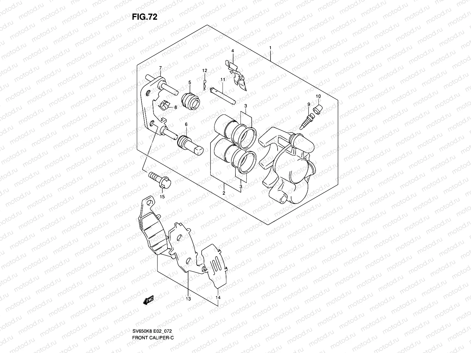 72 - FRONT CALIPER (SEE NOTE)