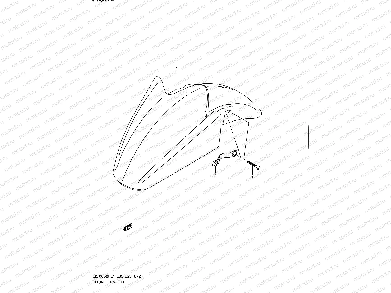 72 - FRONT FENDER (GSX650FL1 E33)