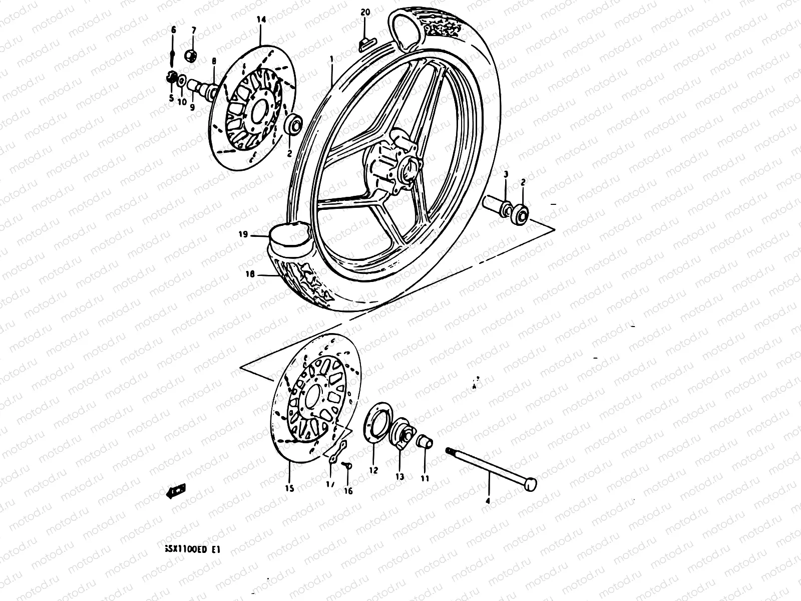 72 - FRONT WHEEL (GSX1100ED/EXD/ESD)