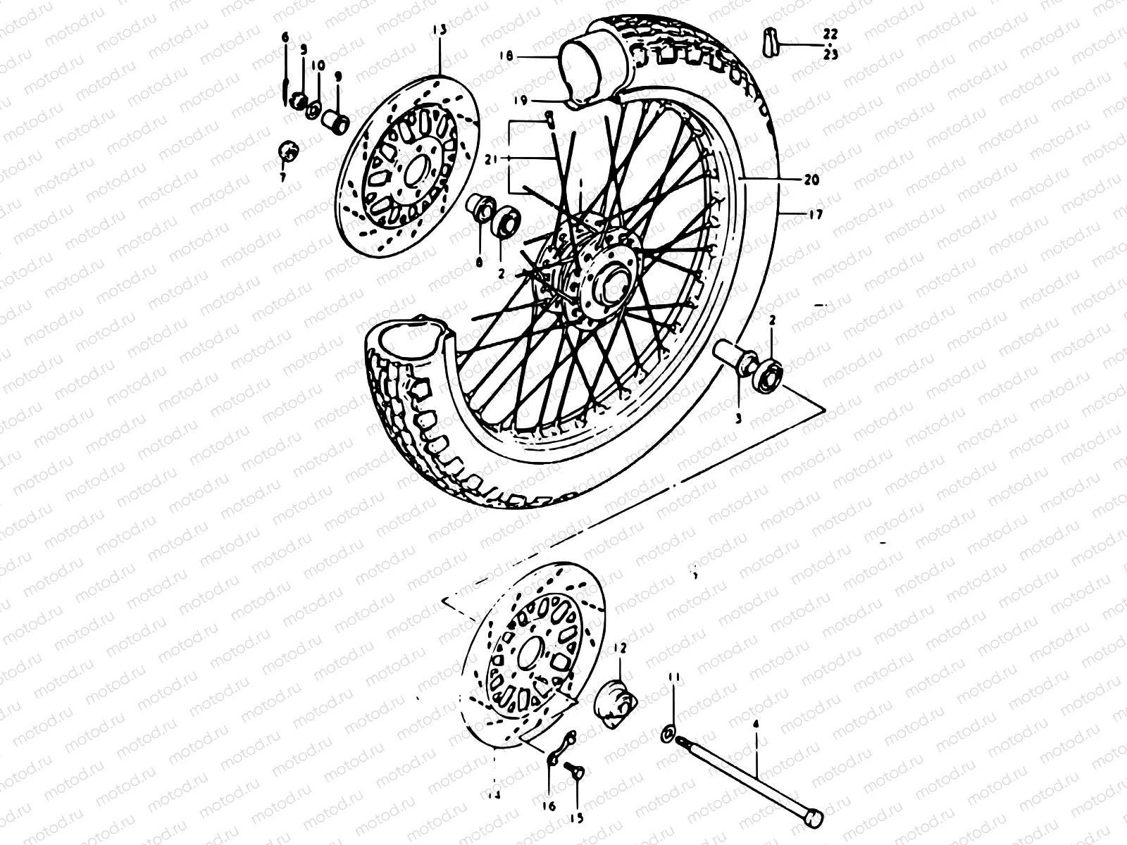 72 - FRONT WHEEL (GSX1100T, GSX1100X)