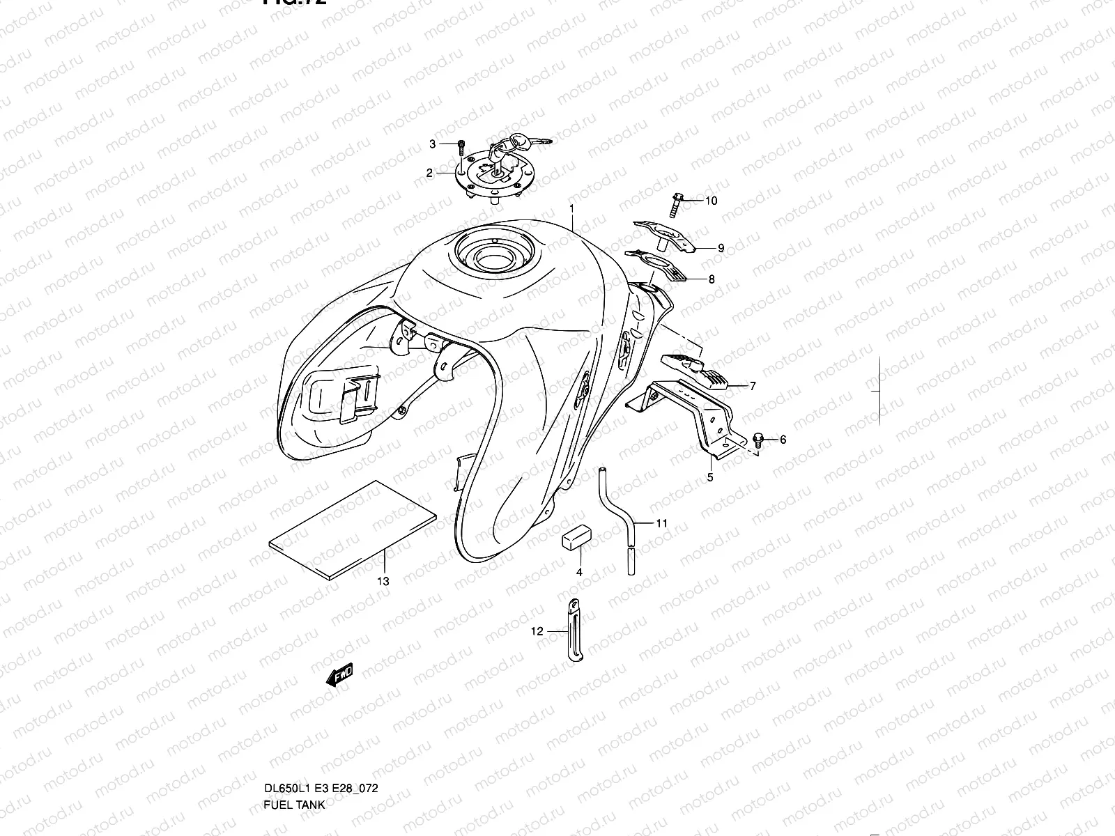 72 - FUEL TANK (DL650AL1 E03)
