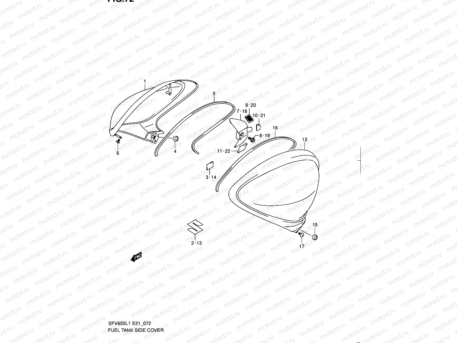 72 - FUEL TANK SIDE COVER