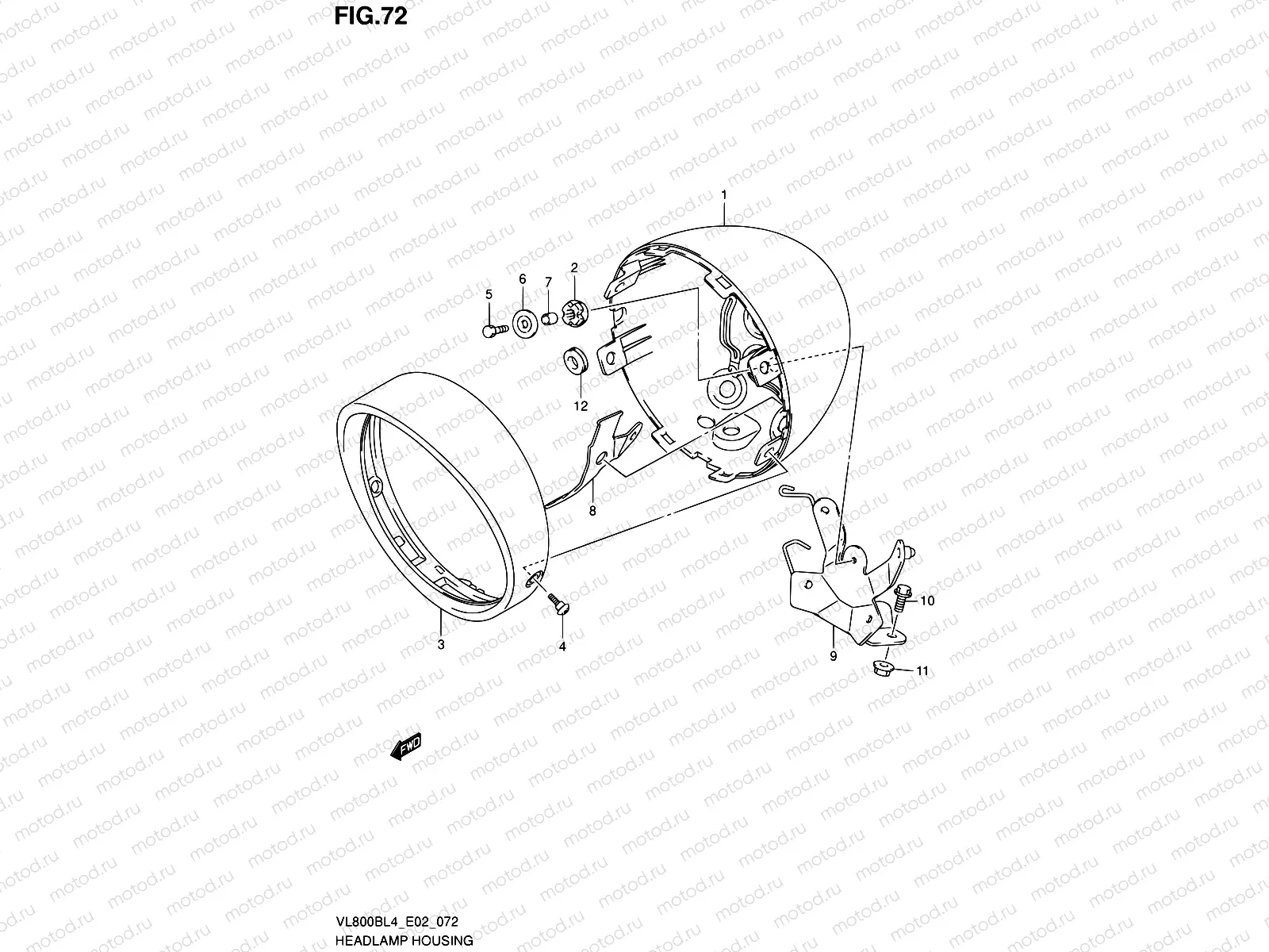 72 - HEADLAMP HOUSING