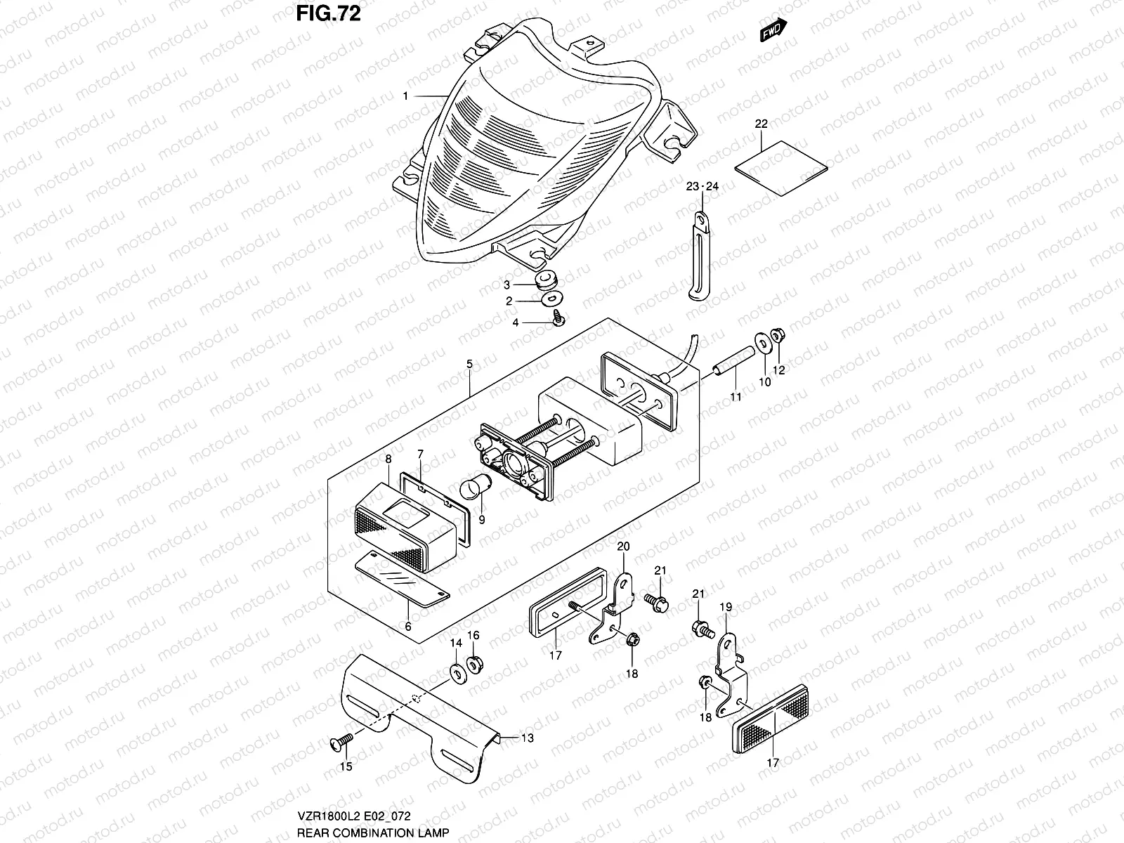 72 - REAR COMBINATION LAMP (VZR1800L2 E24)