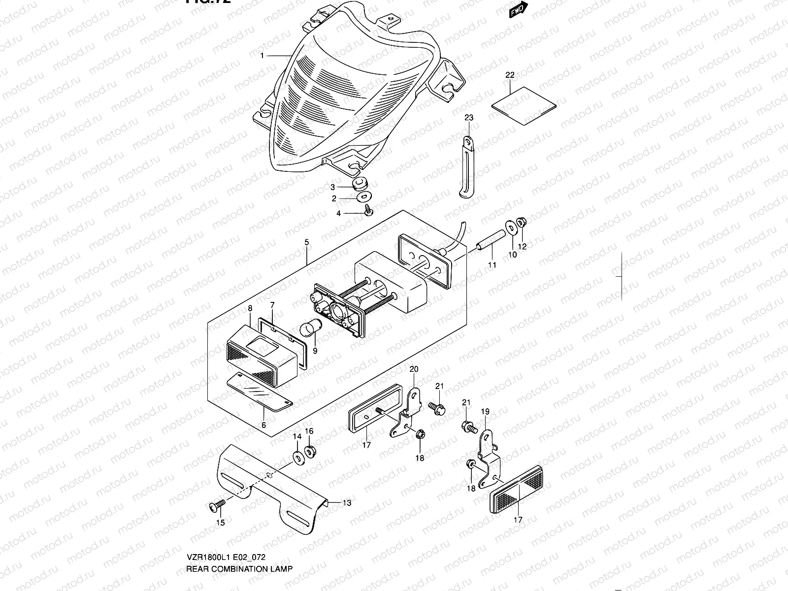 72 - REAR COMBINATION LAMP (VZR1800ZL1 E24)