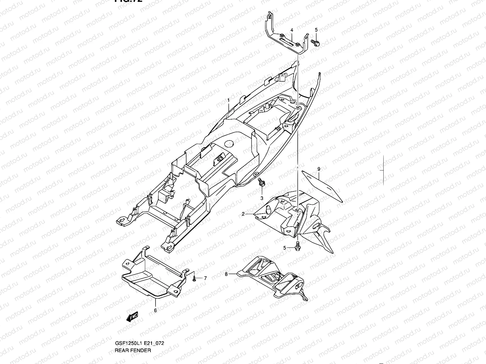 72 - REAR FENDER (GSF1250L1 E24)