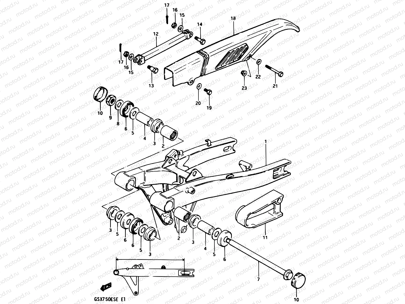 72 - REAR SWINGING ARM (MODEL D)