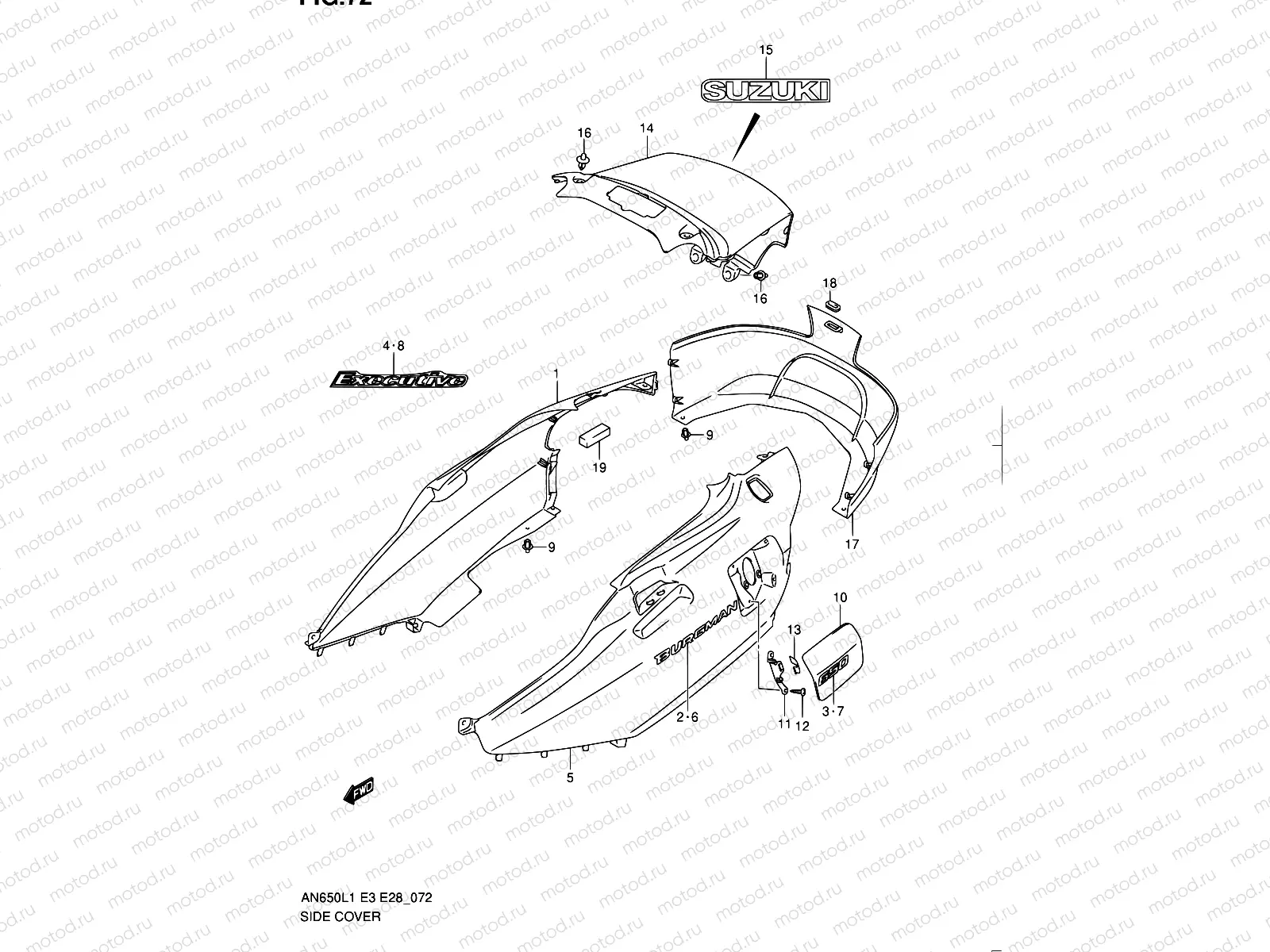 72 - SIDE COVER (AN650AL1 E28)