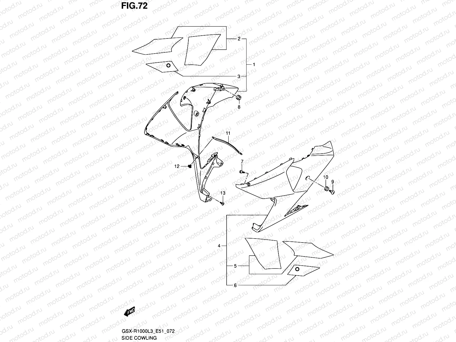 72 - SIDE COWLING (GSX-R1000ZL3 E51)