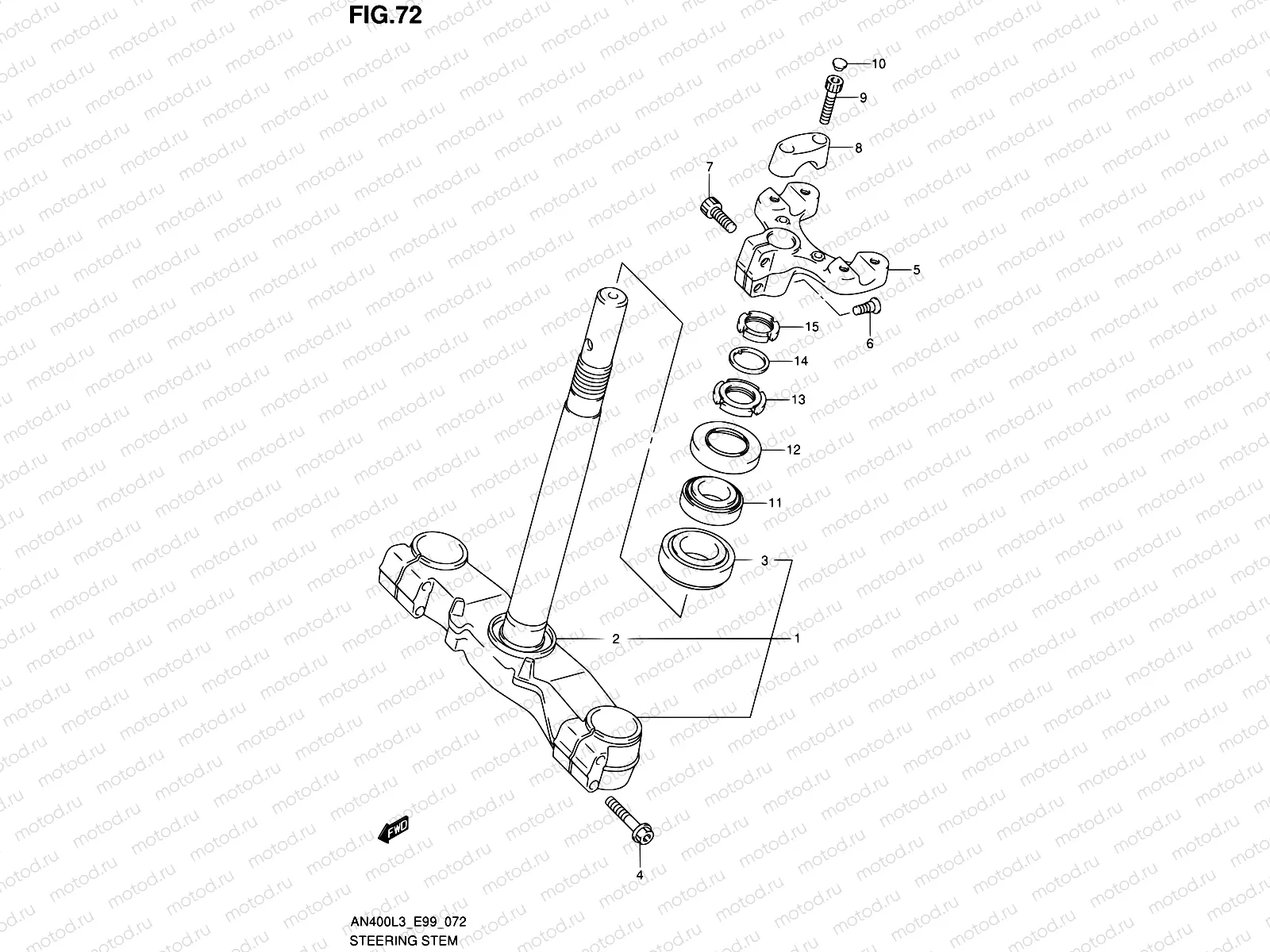 72 - STEERING STEM (AN400ZAL3 E99)