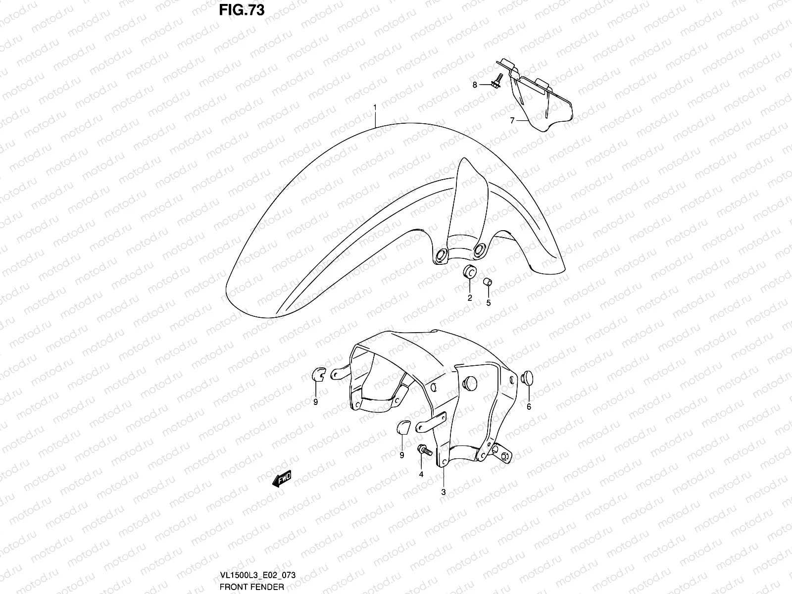 73 - FRONT FENDER (VL1500L3 E02)