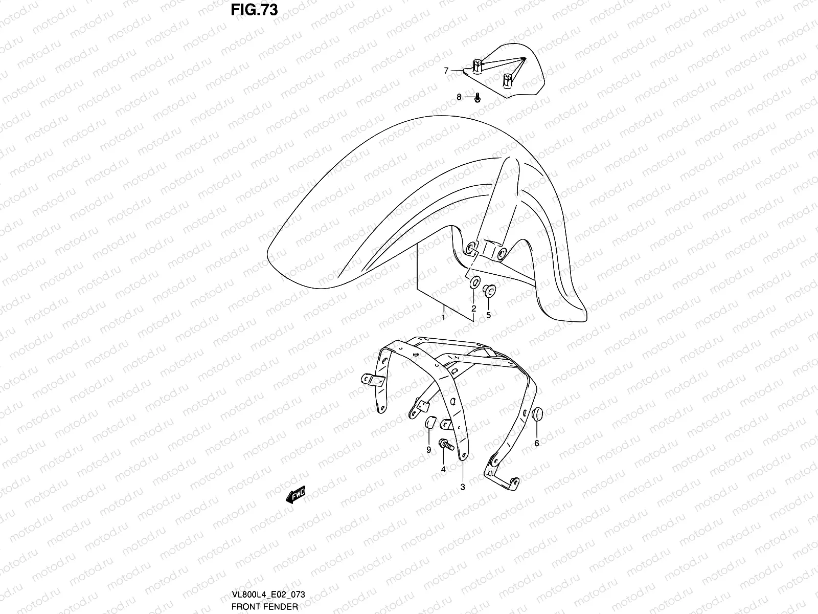 73 - FRONT FENDER (VL800L4 E02)
