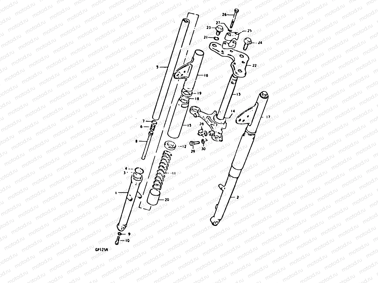 73 - FRONT FORK (KAYABA)(GP125UC F.NO.101623~, GP125UN)