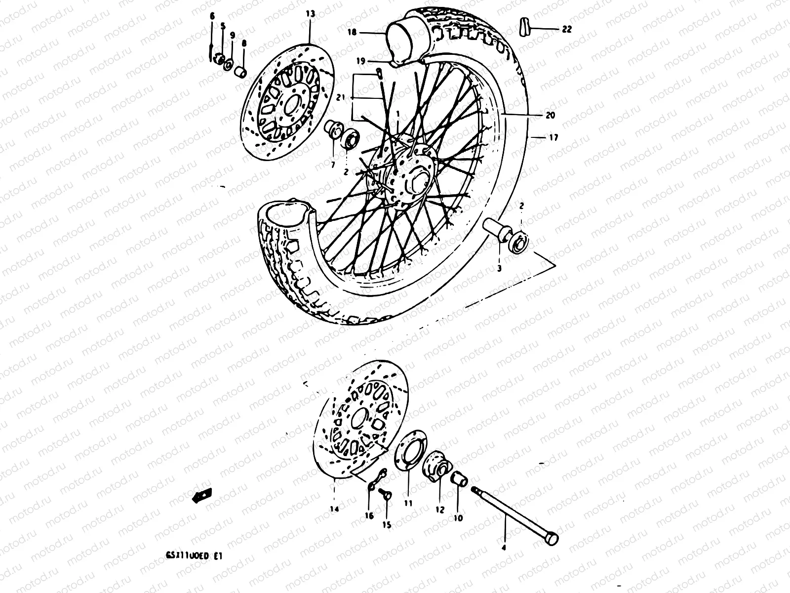 73 - FRONT WHEEL (GSX1100Z/D/XD)