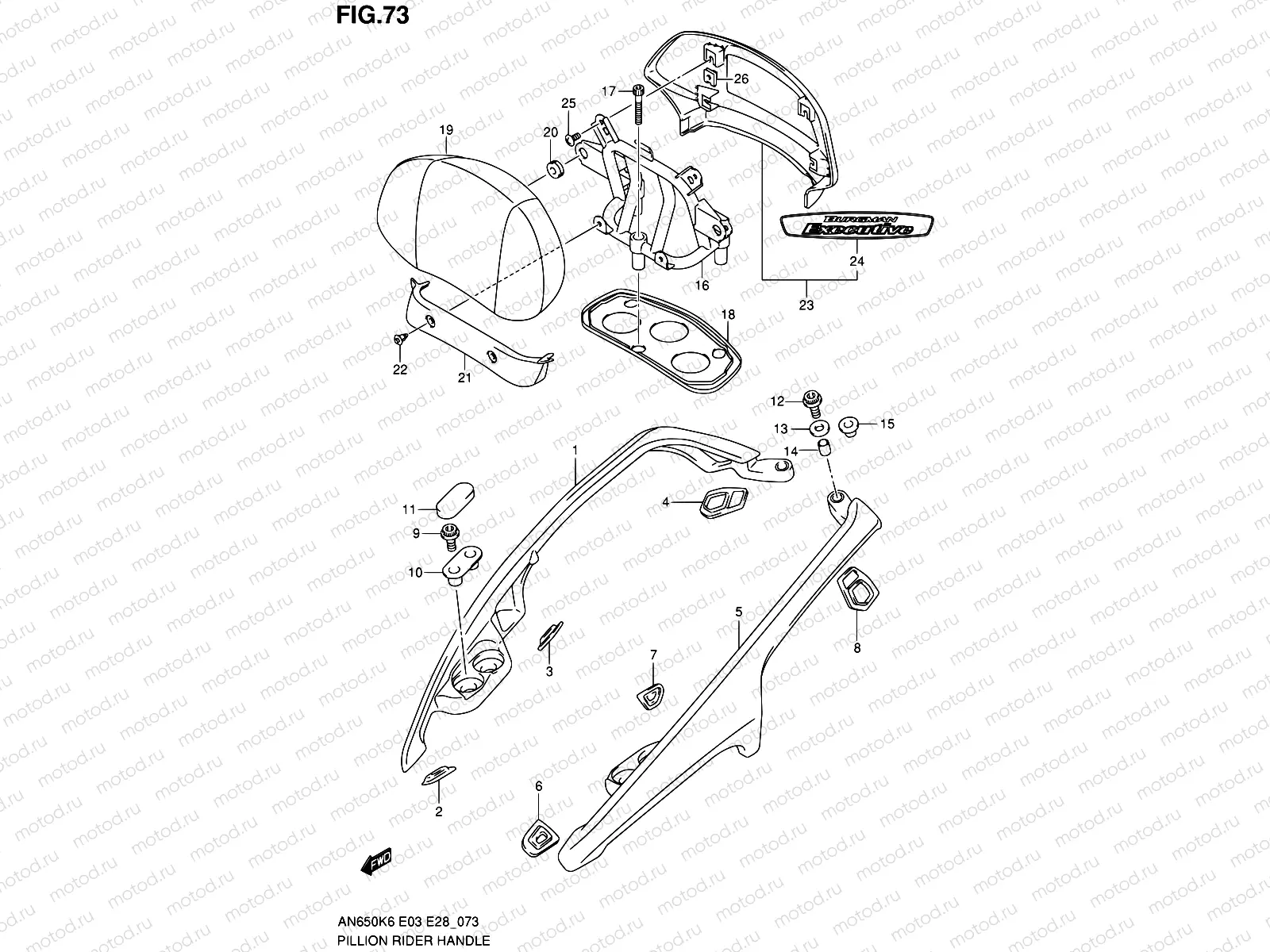 73 - PILLION RIDER HANDLE (AN650AK6/AK7/AK8/AK9/AL0)