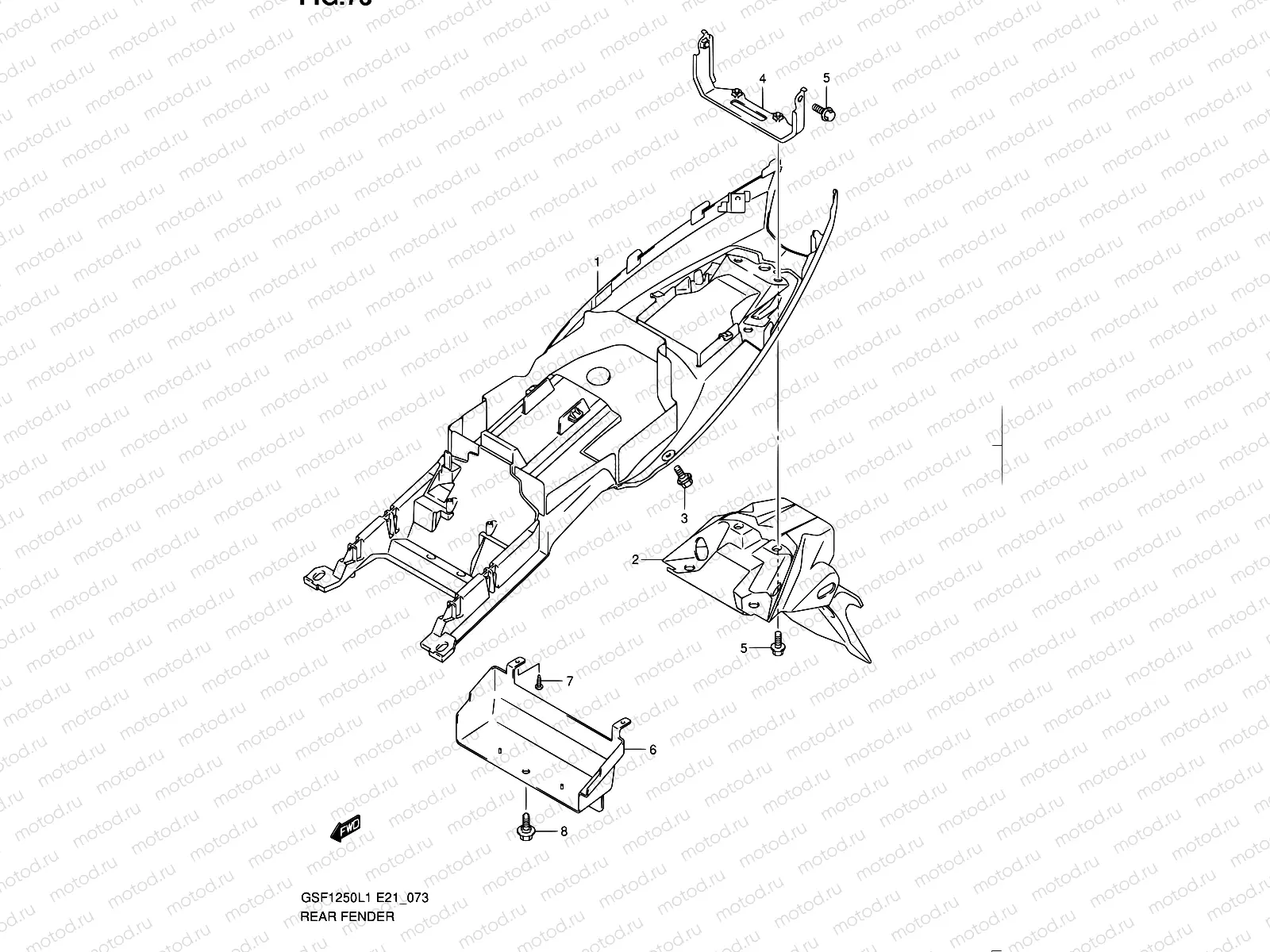 73 - REAR FENDER (GSF1250AL1 E21)
