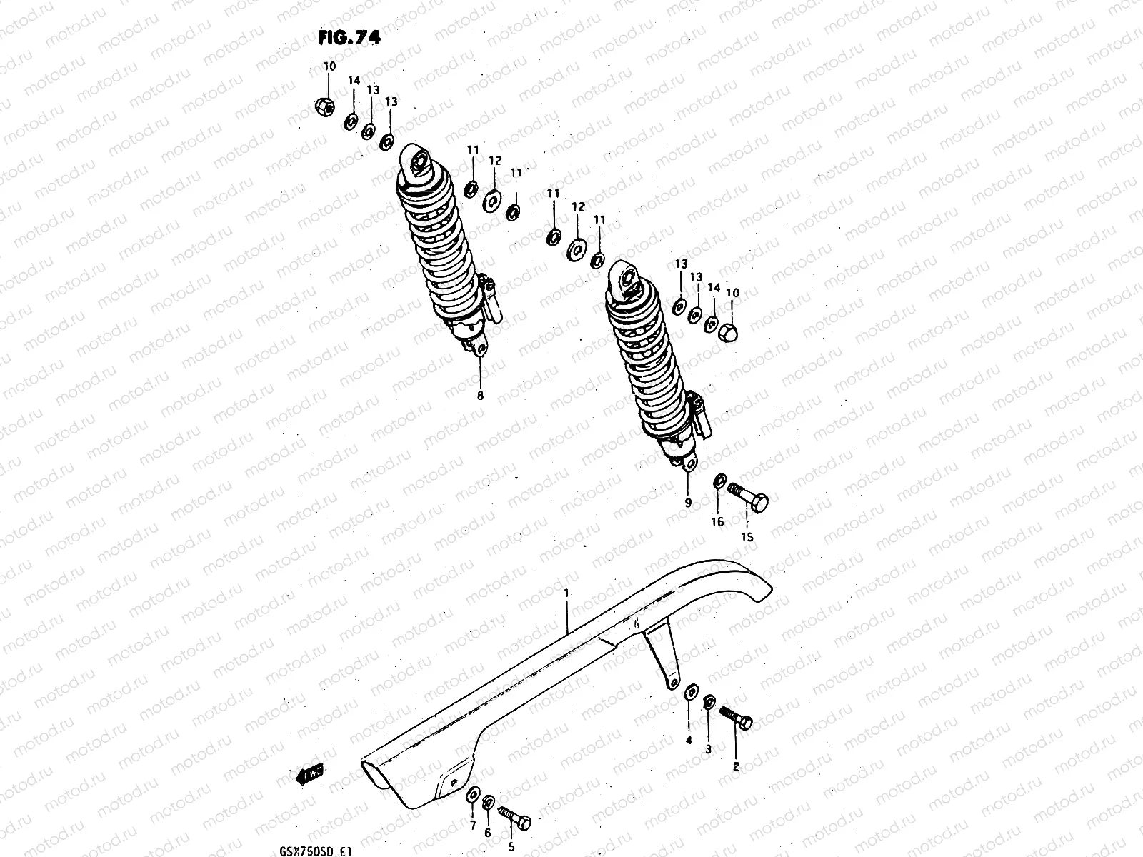 74 - CHAIN CASE - REAR SHOCK ABSORBER