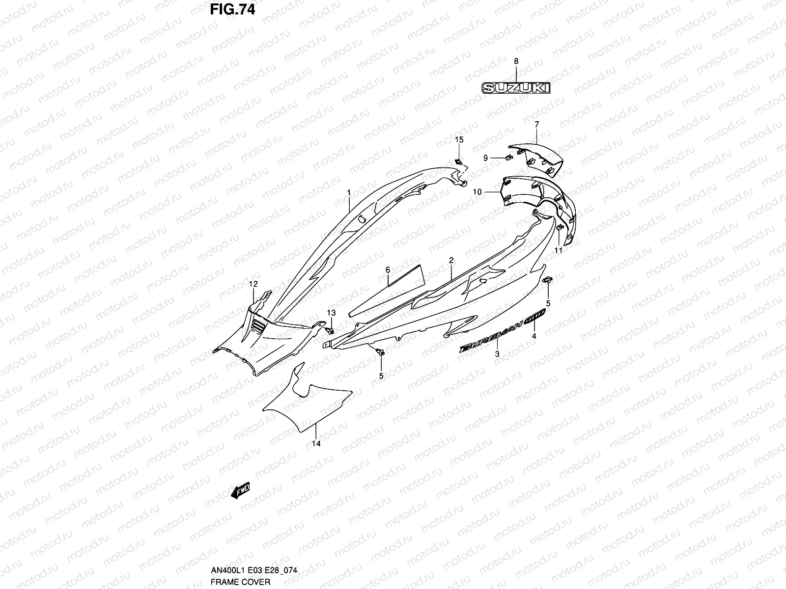 74 - FRAME COVER (AN400ZAL1 E28)