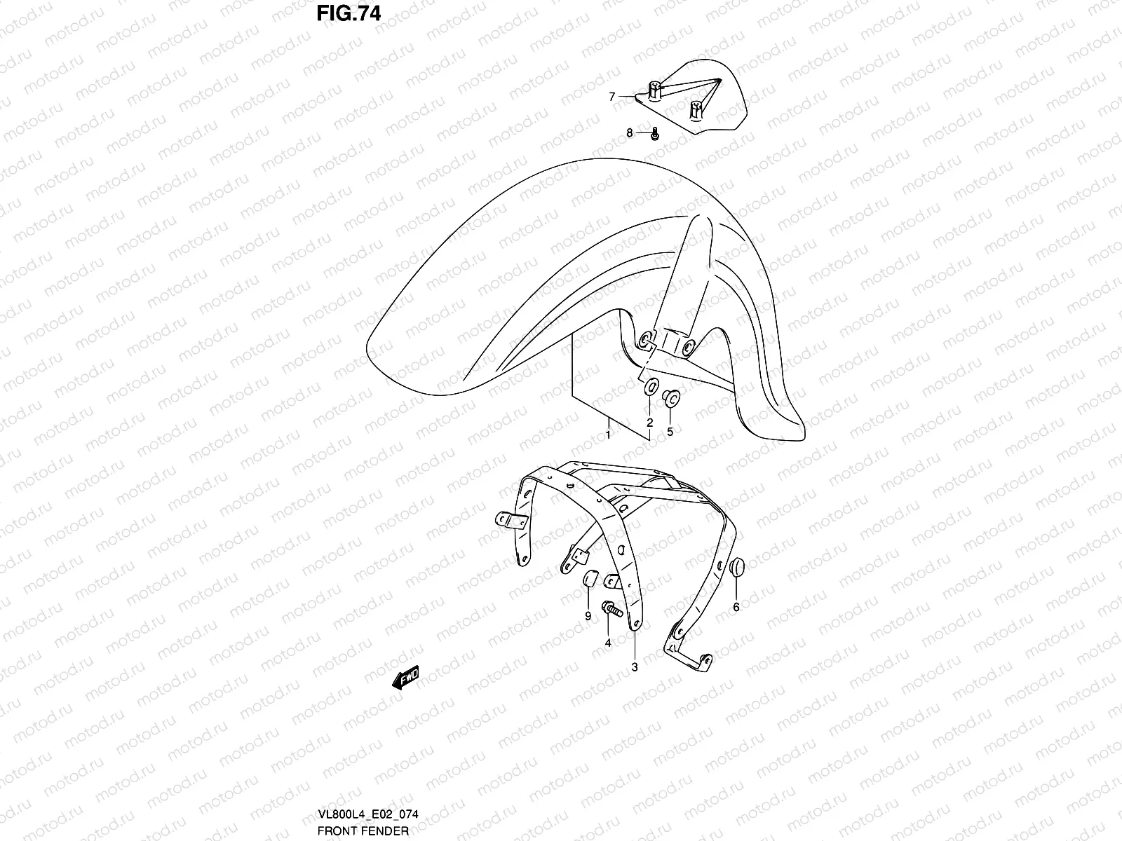 74 - FRONT FENDER (VL800L4 E19)