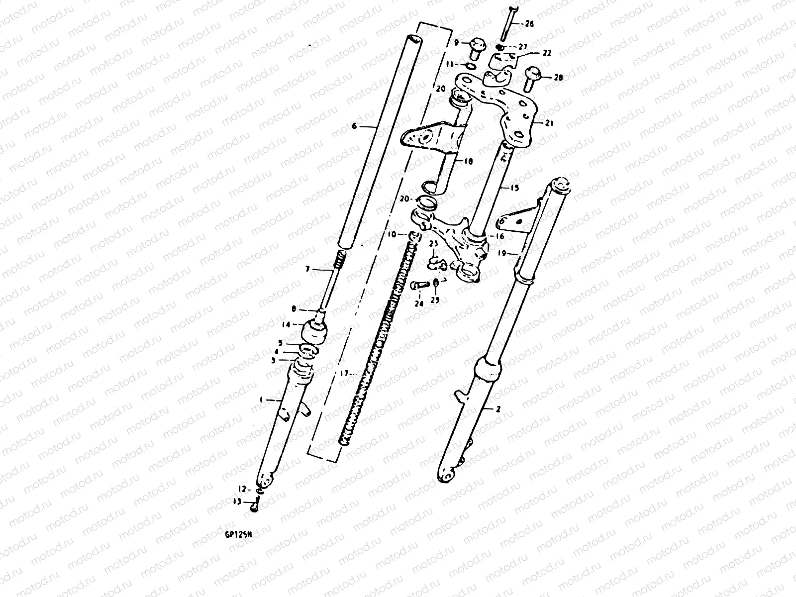 74 - FRONT FORK (GP125C, GP125N)
