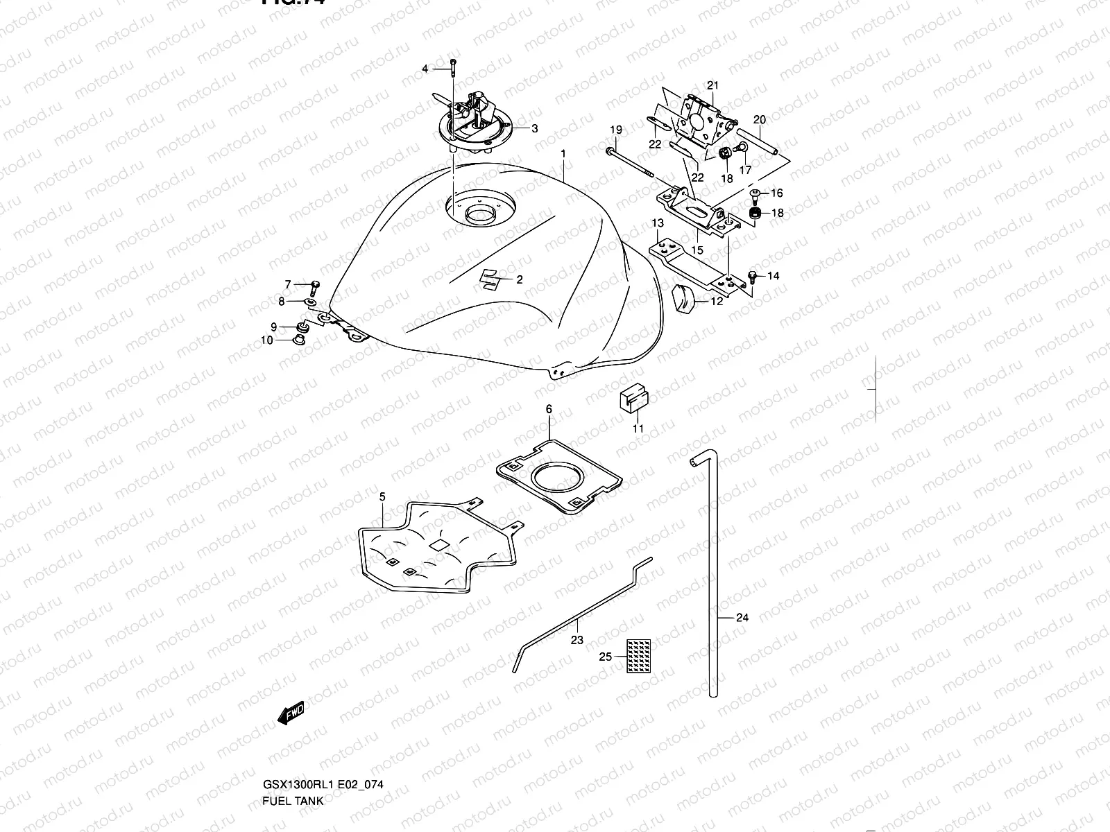 74 - FUEL TANK (GSX1300RL1 E14)