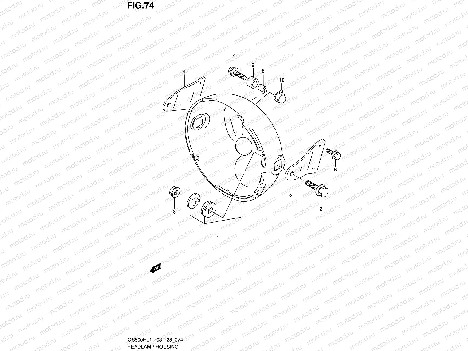 74 - HEADLAMP HOUSING (GS500H P28)