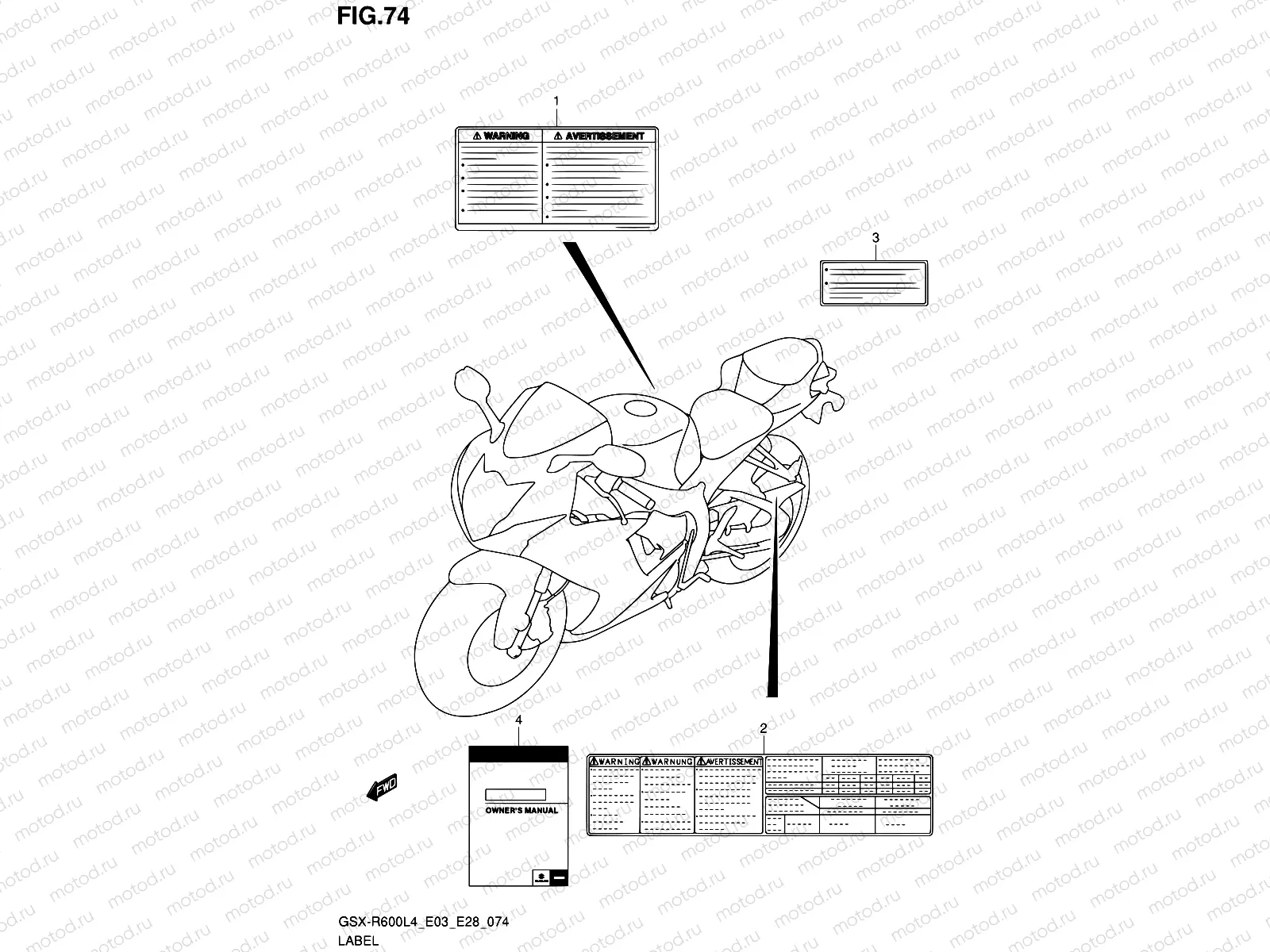 74 - LABEL (GSX-R600L4 E28)