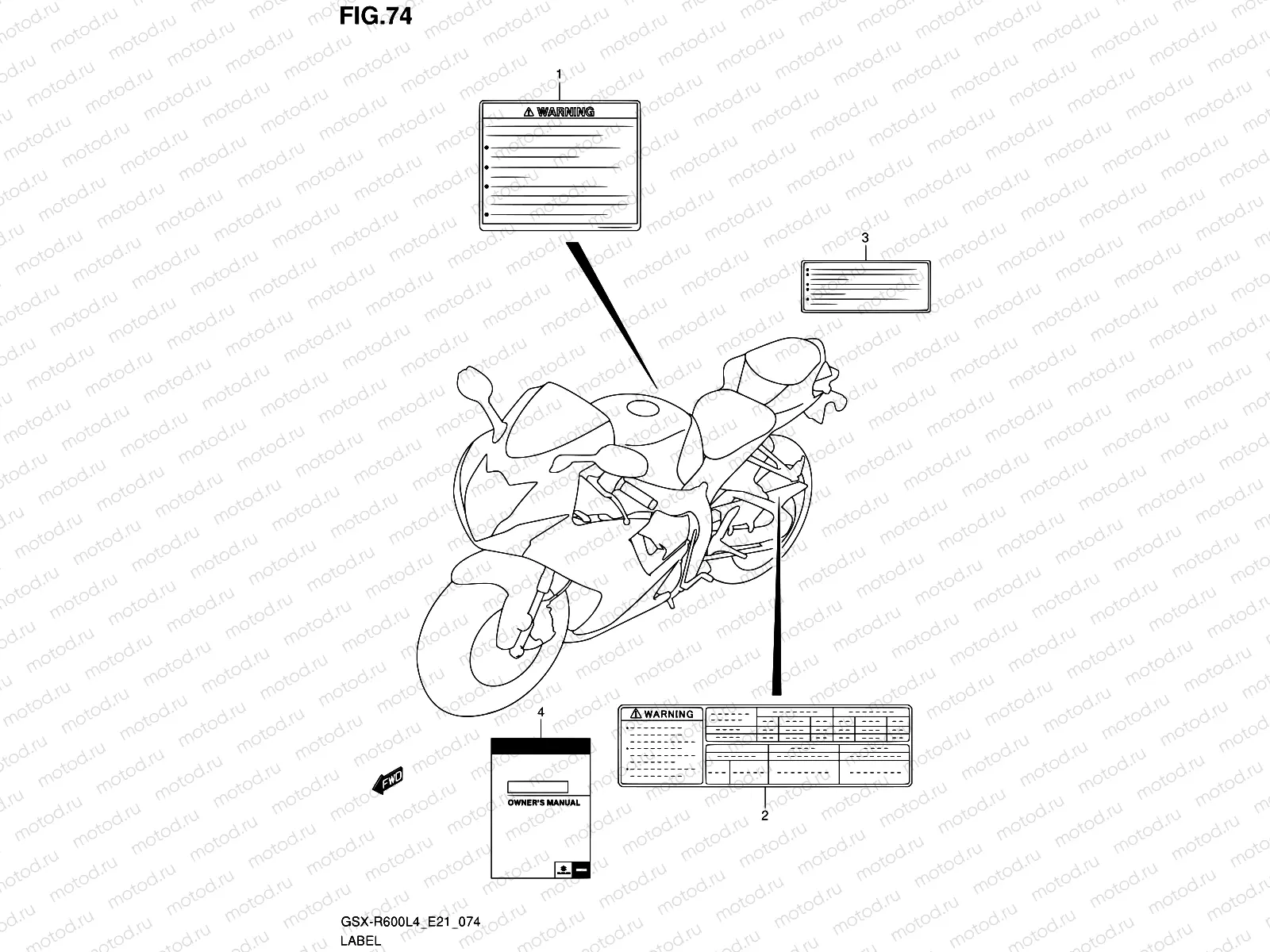 74 - LABEL (GSX-R600UFL4 E21)