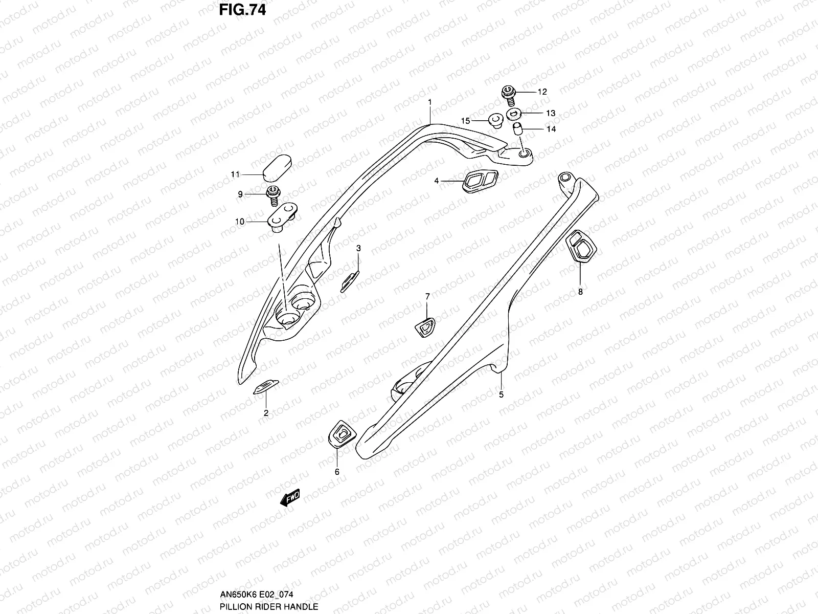 74 - PILLION RIDER HANDLE (AN650K6/K7/K8/K9/L0)