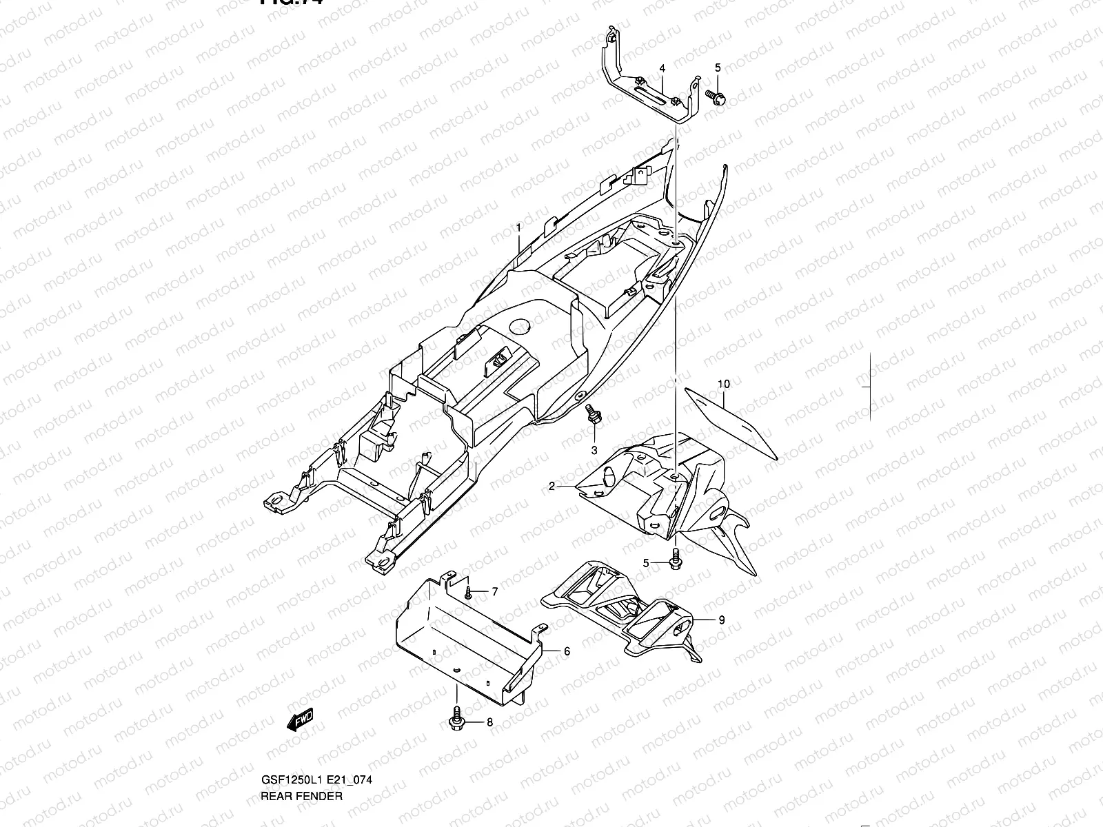 74 - REAR FENDER (GSF1250AL1 E24)