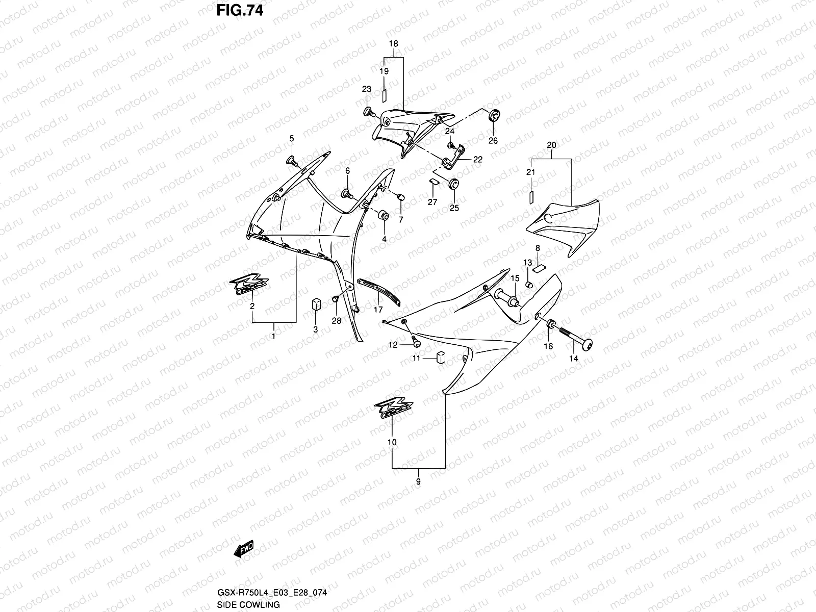 74 - SIDE COWLING (AGQ)
