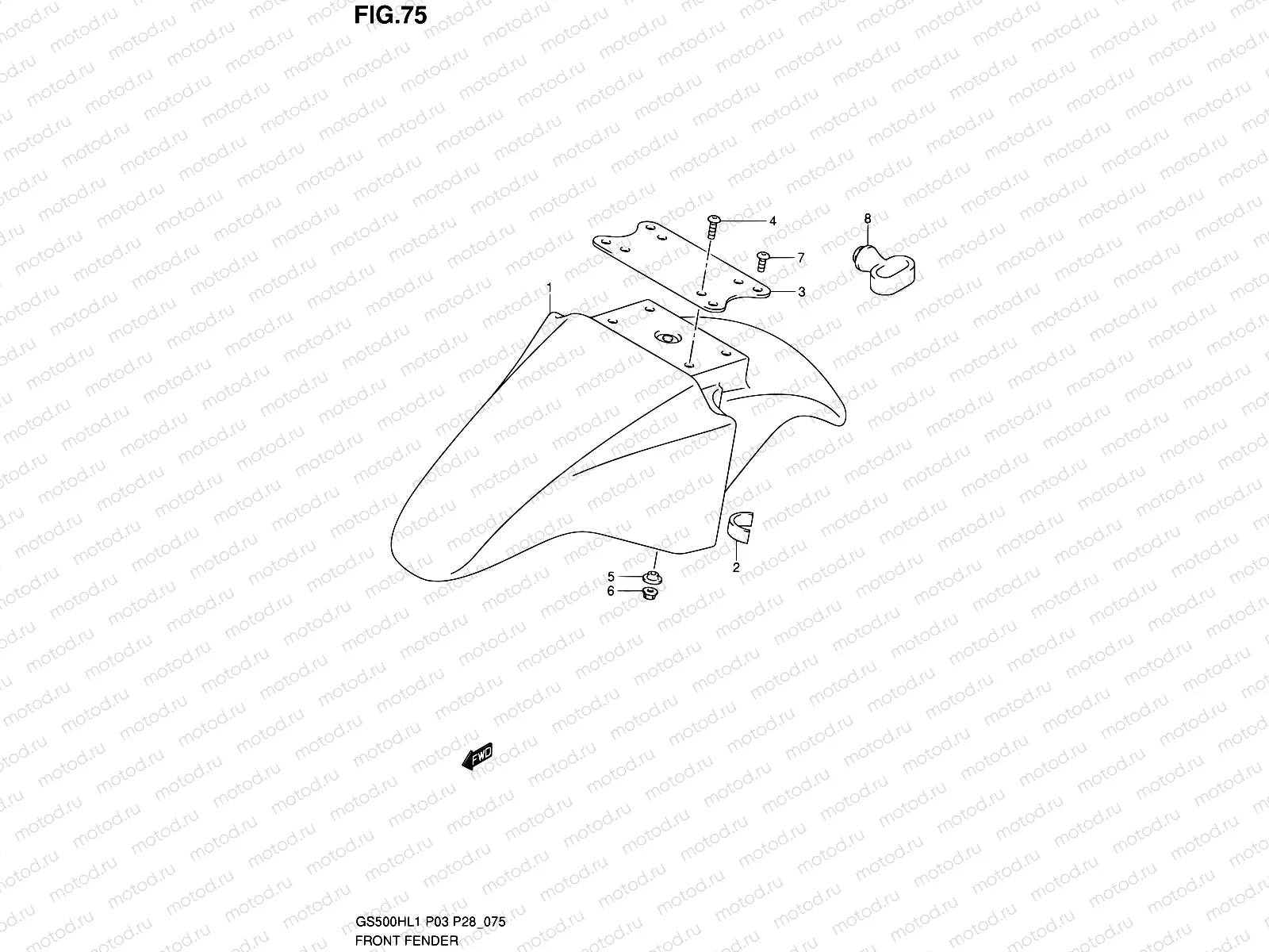 75 - FRONT FENDER (GS500H P28)
