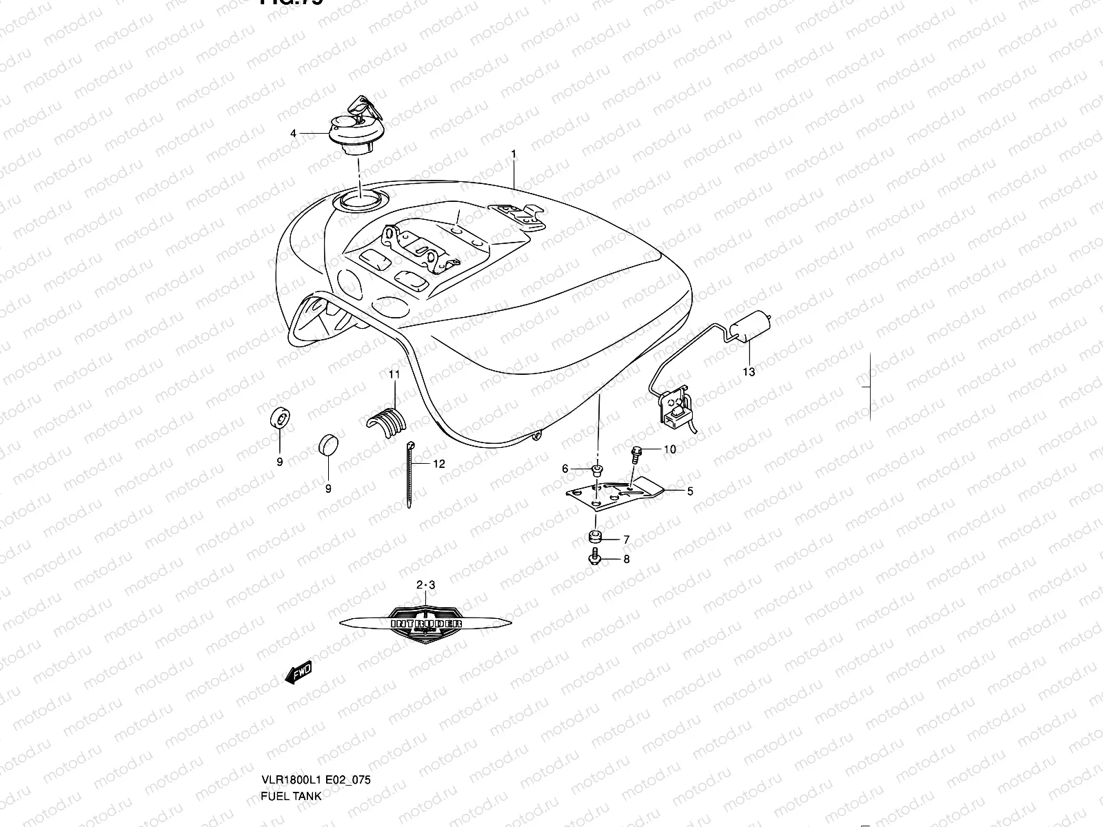 75 - FUEL TANK (VLR1800TL1 E02)