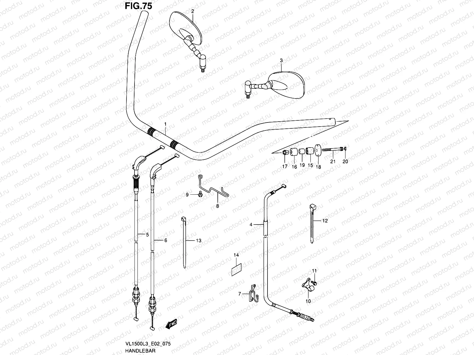 75 - HANDLEBAR (VL1500L3 E02)